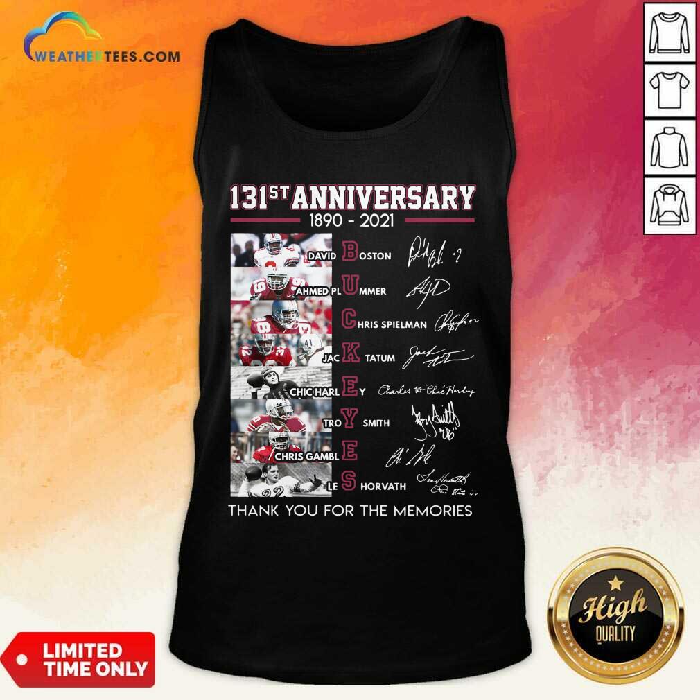 Happy Ohio State Buckeyes Football 131st Anniversary 1890 2021 Thank You For The Memories Signatures Shirt - Image 3