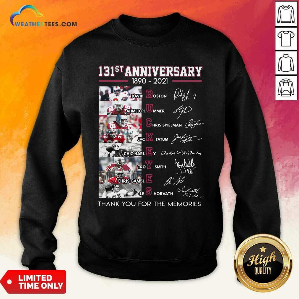 Happy Ohio State Buckeyes Football 131st Anniversary 1890 2021 Thank You For The Memories Signatures Shirt - Image 2