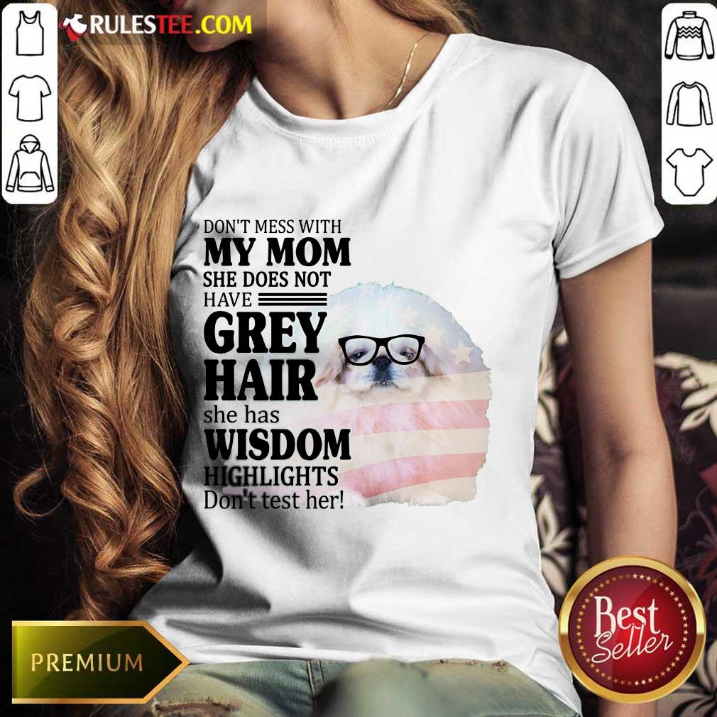 Happy Pekingese She Does Not Have Grey Hair American Flag Shirt - Image 3