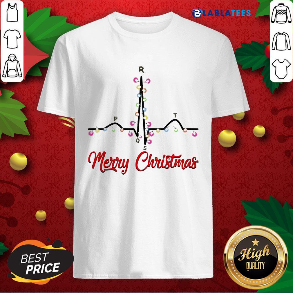 Happy PQRST Heartbeat Christmas Cardiologist Shirt
