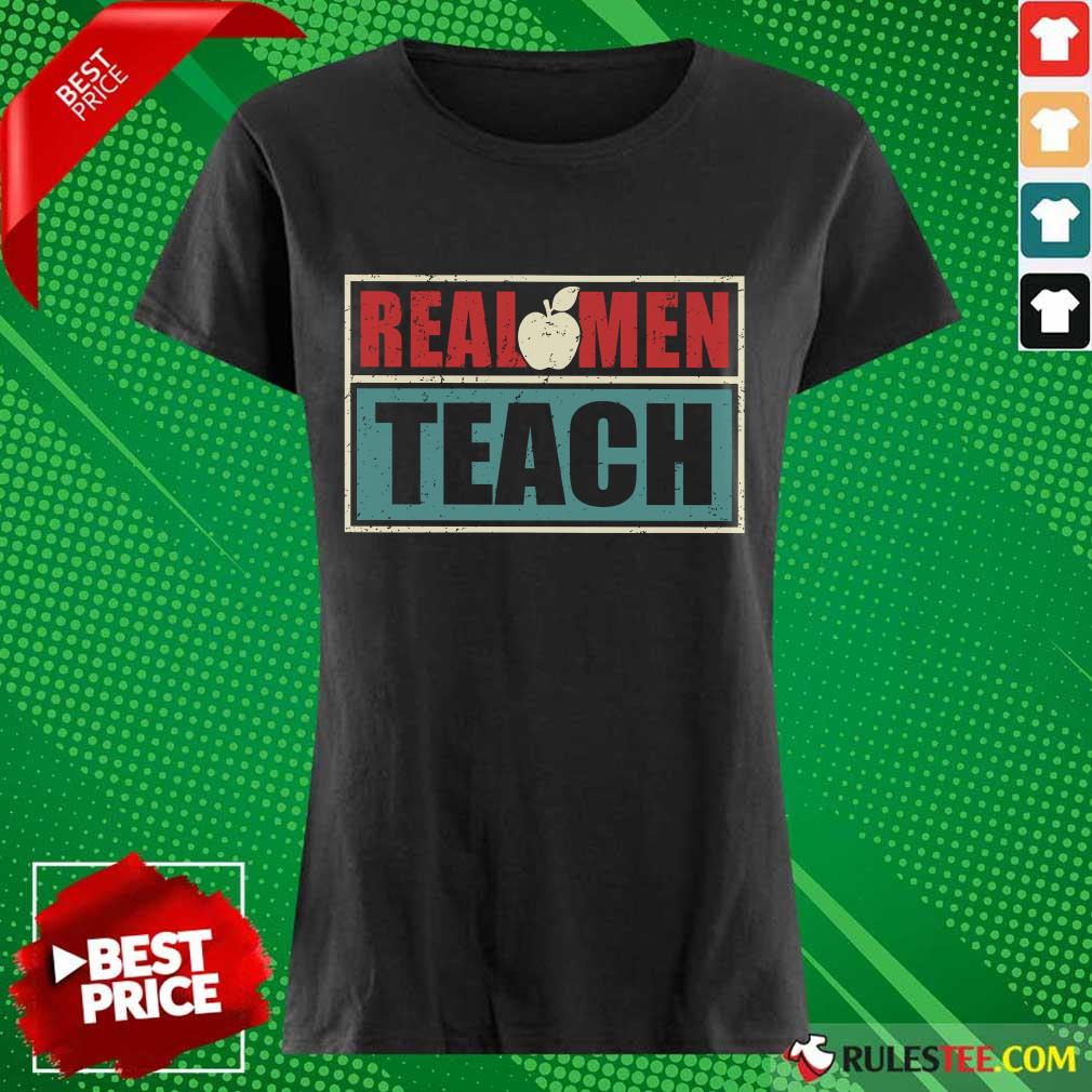 Happy Real Men Teach Apple Vintage Shirt - Image 3