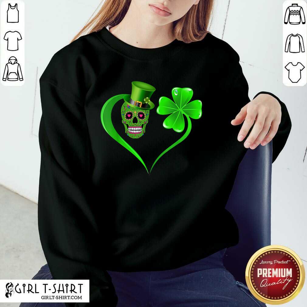 Happy Skull Heart Patricks Day Shirt - Image 4