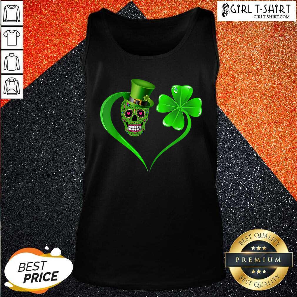 Happy Skull Heart Patricks Day Shirt - Image 3