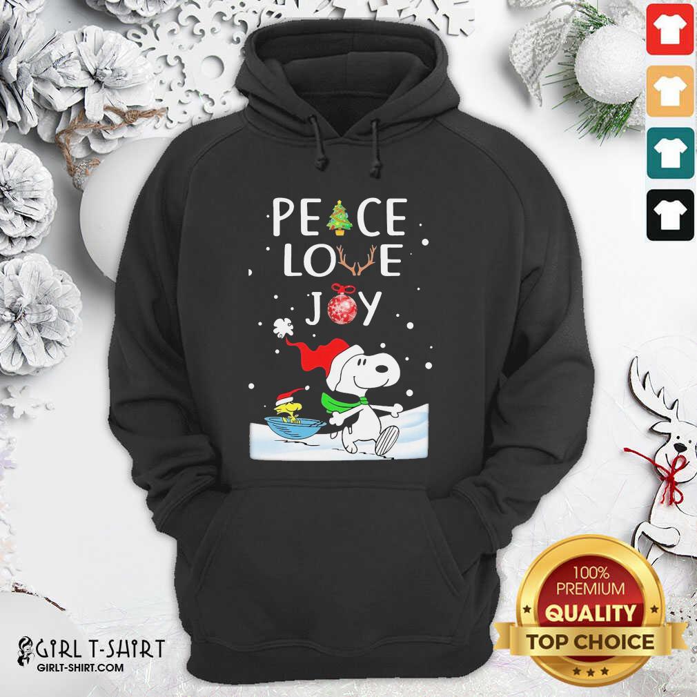 Happy Snoopy Peace Love Joy Christmas Shirt - Image 5