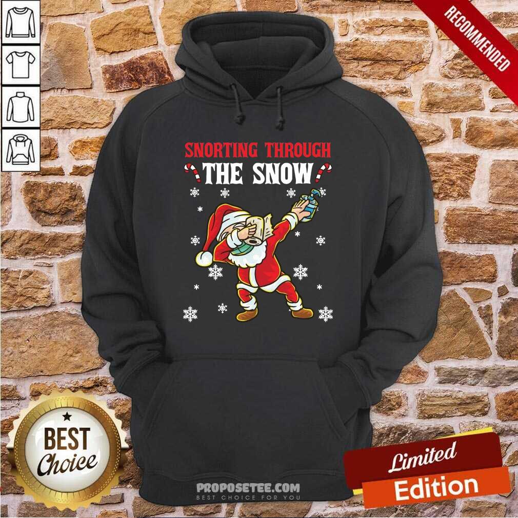 Happy Snorthing Through The Snow Dabbing Santa Claus Face Mask Toilet Paper Hand Sanitizer Shirt - Image 5