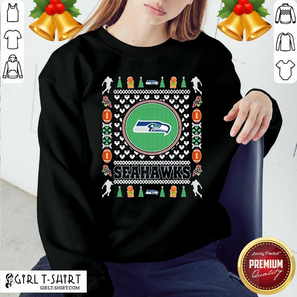 Hot Seattle Seahawks Merry Ugly Christmas Shirt - Image 4