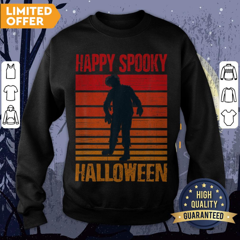 Happy Spooky Halloween Cute Scary Zombie Vintage Funny Shirt - Image 4