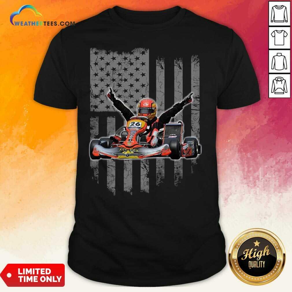 Happy Sports Car Racing American Flag Shirt