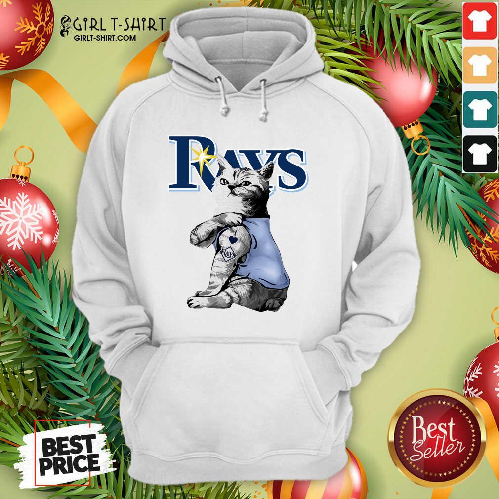 Happy Tattoo Cat I Love Tampa Bay Rays Shirt - Image 2