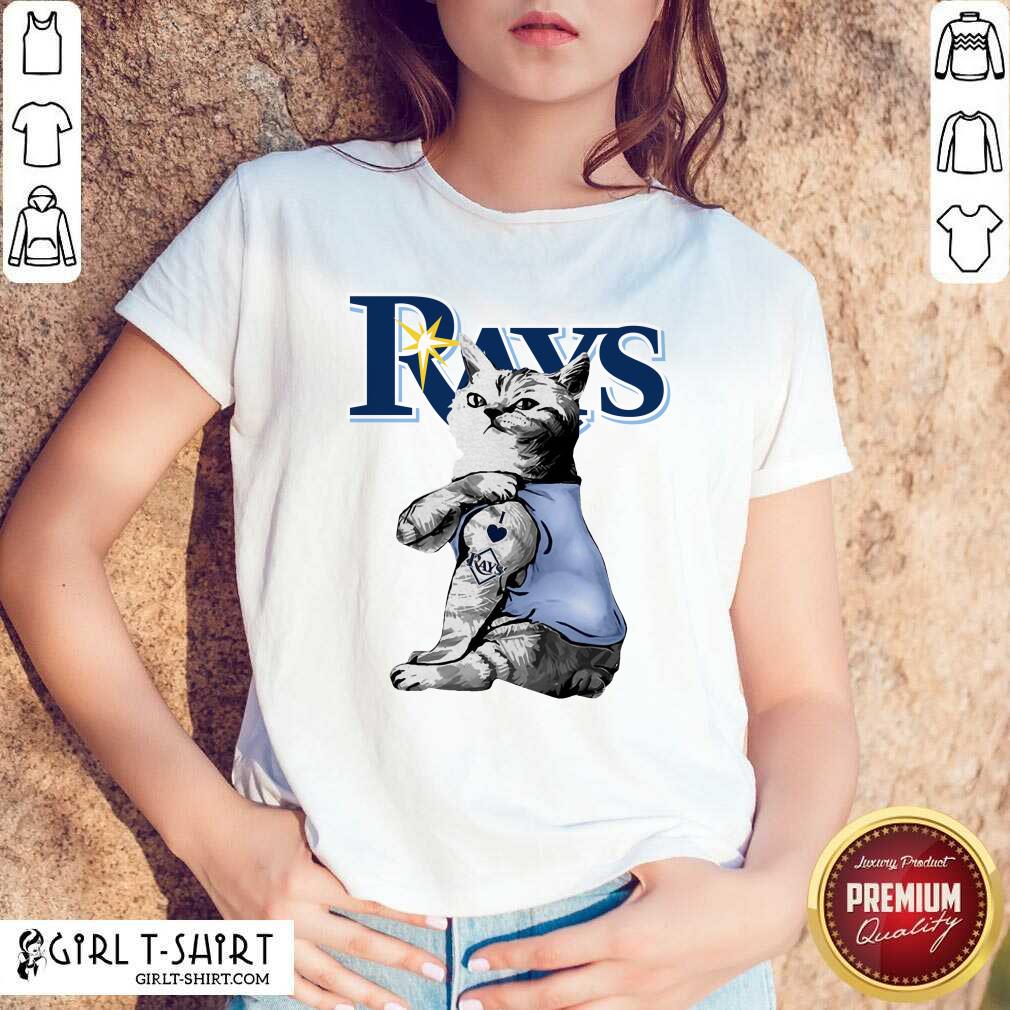 Happy Tattoo Cat I Love Tampa Bay Rays Shirt