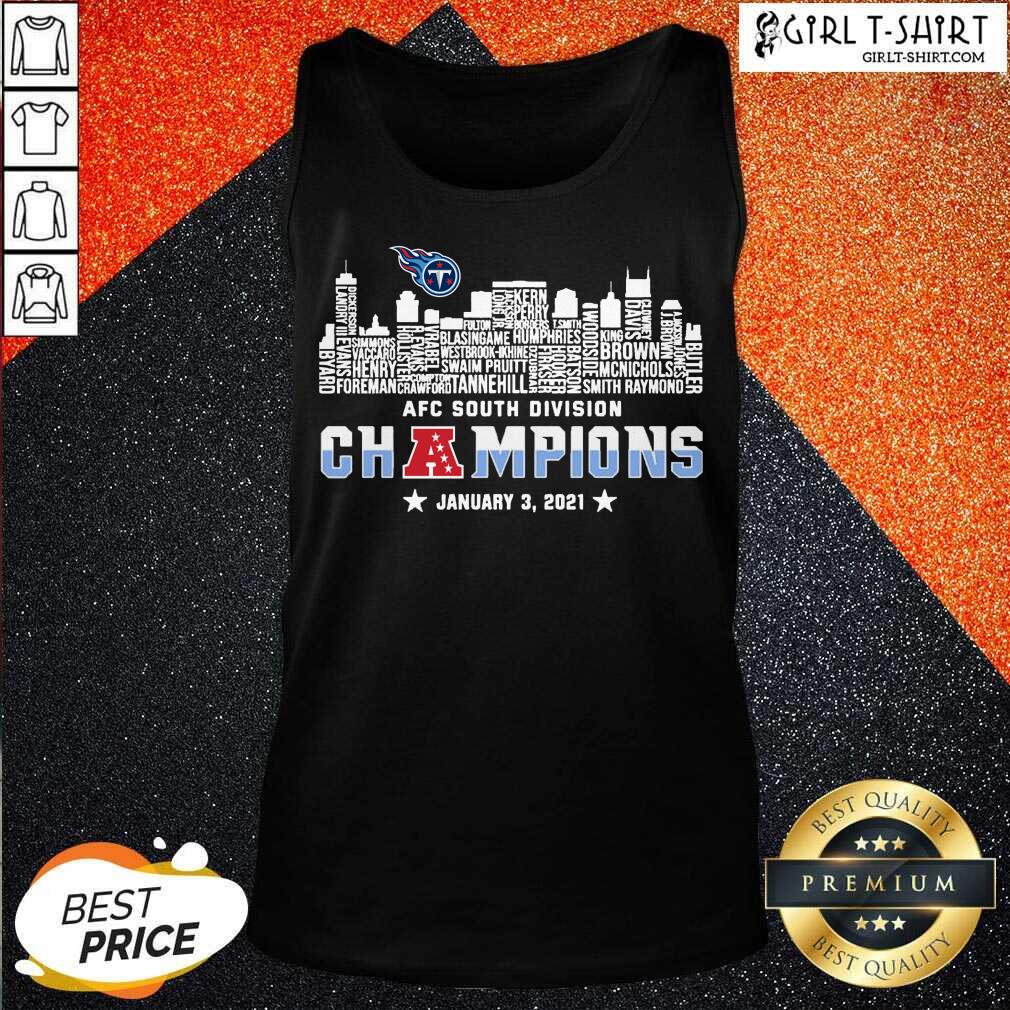 Happy Tennessee Titans 2020 AFC South Division Champions January 3 2021 Shirt - Image 3