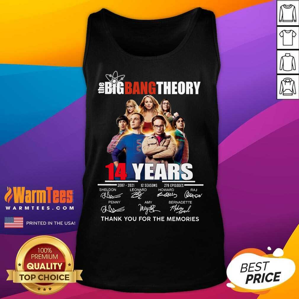 Happy The Big Bang tTheory 14 Years 2007 2021 12 seasons 279 episodes signatures shirt - Image 5