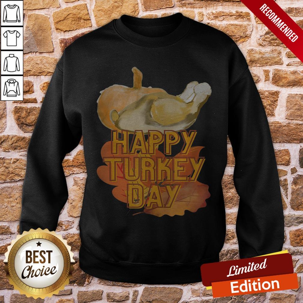 Happy Turkey Day Pumpkin Holiday Tee Shirt - Image 4
