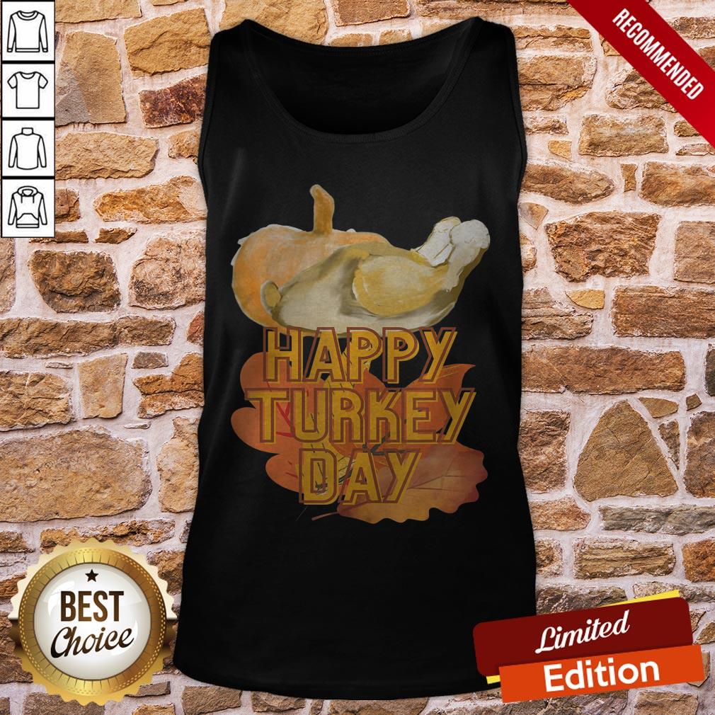 Happy Turkey Day Pumpkin Holiday Tee Shirt - Image 3