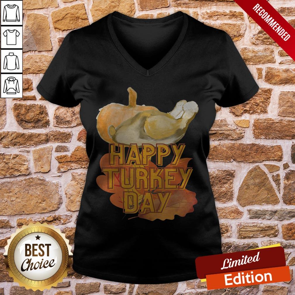 Happy Turkey Day Pumpkin Holiday Tee Shirt - Image 2