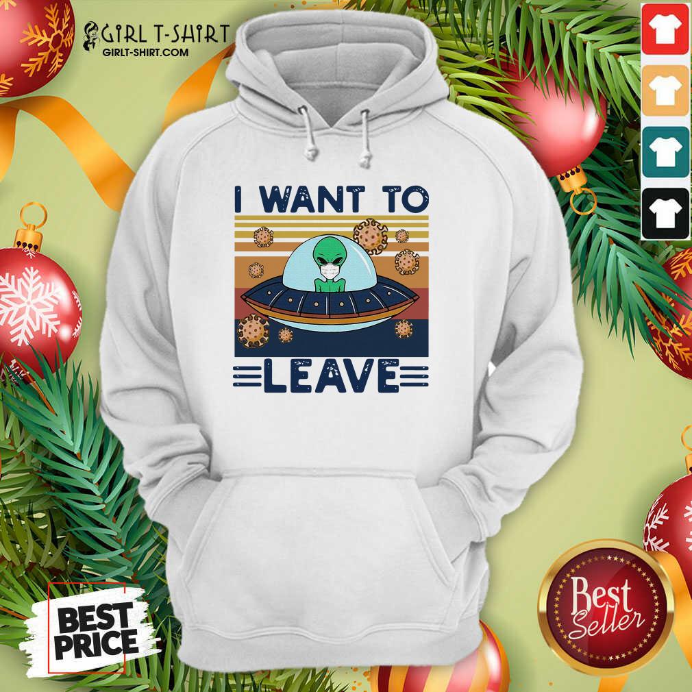 Happy UFO Alien Face Mask I Want To Leave Vintage Retro Shirt - Image 4