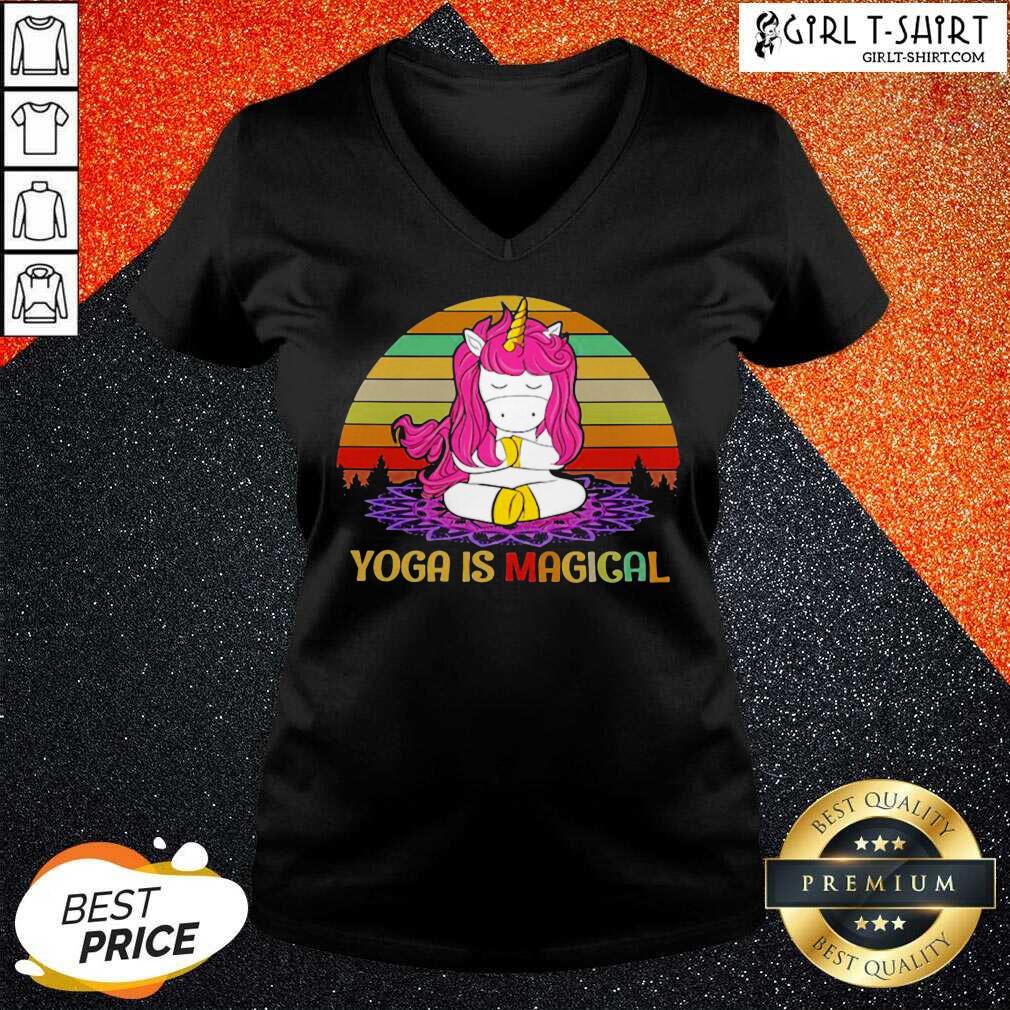 Happy Unicorn Yoga Is Magical Vintage shirt - Image 2