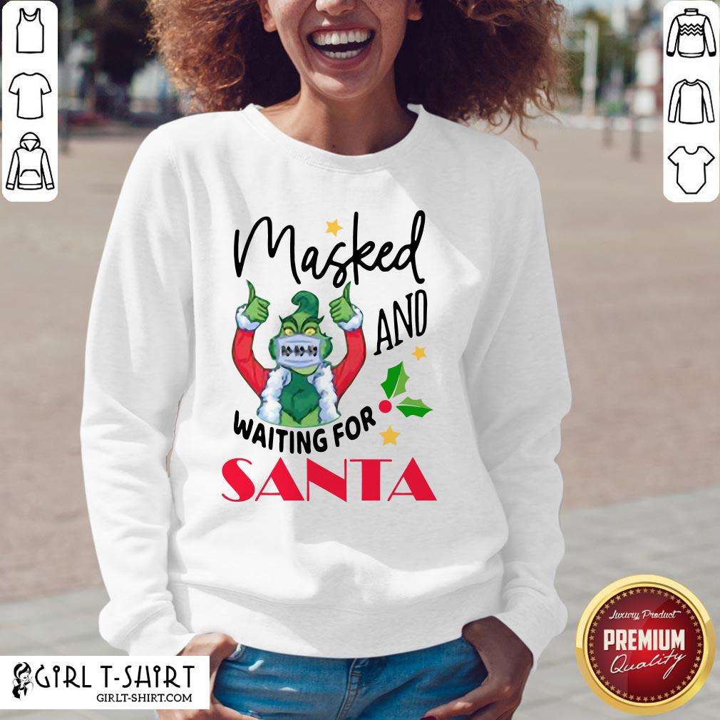 Hard Masked And Waiting For Santa Christmas Shirt - Image 2