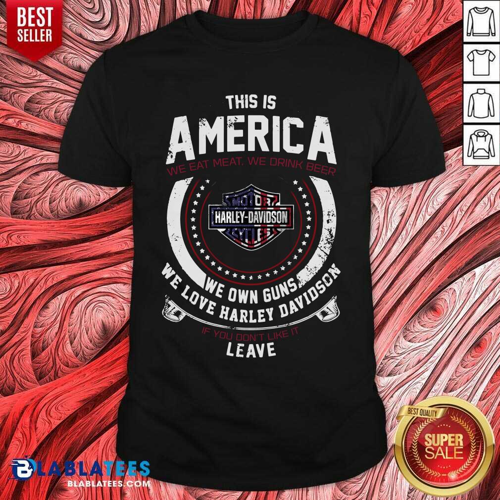 Harley Davidson This Is America We Eat Meat We Drink Beer Shirt