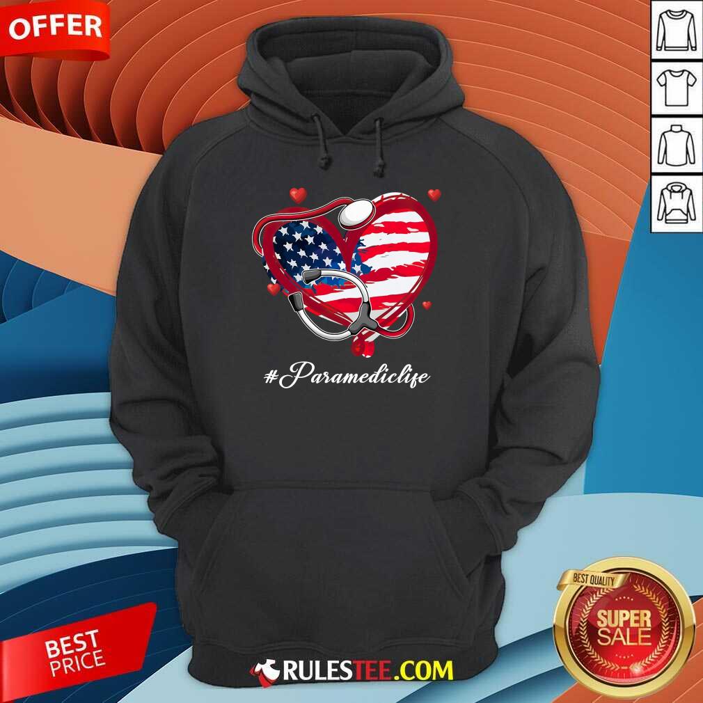 Heart American Flag Paramedic Shirt - Image 4