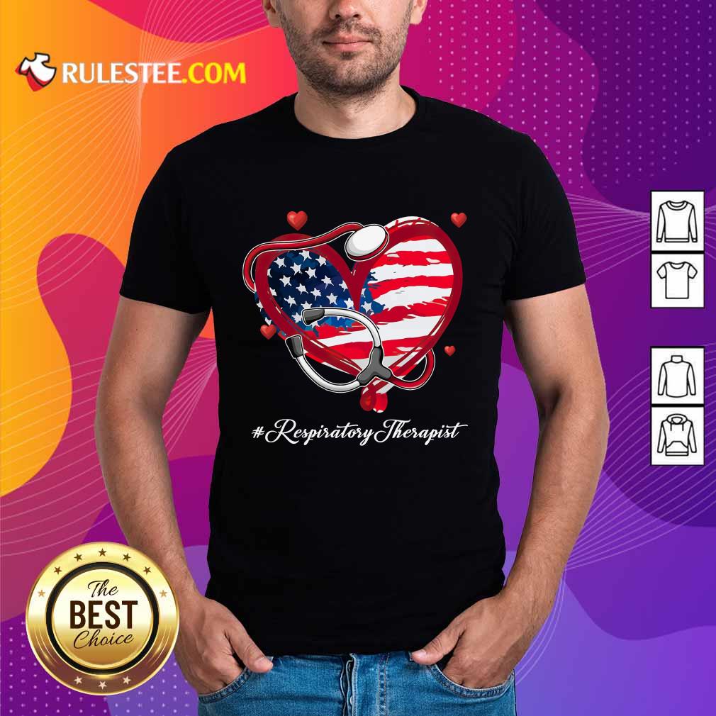 Heart American Flag Respiratory Therapist Shirt
