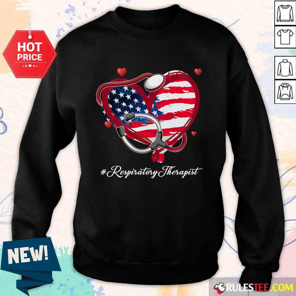 Heart American Flag Respiratory Therapist Shirt - Image 5