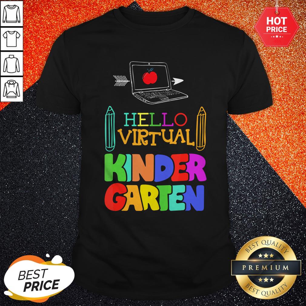Hello Virtual Kindergarten Kids Teacher Shirt