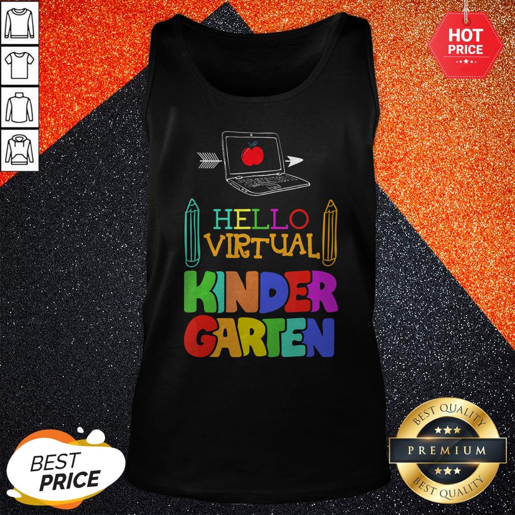 Hello Virtual Kindergarten Kids Teacher Shirt - Image 3