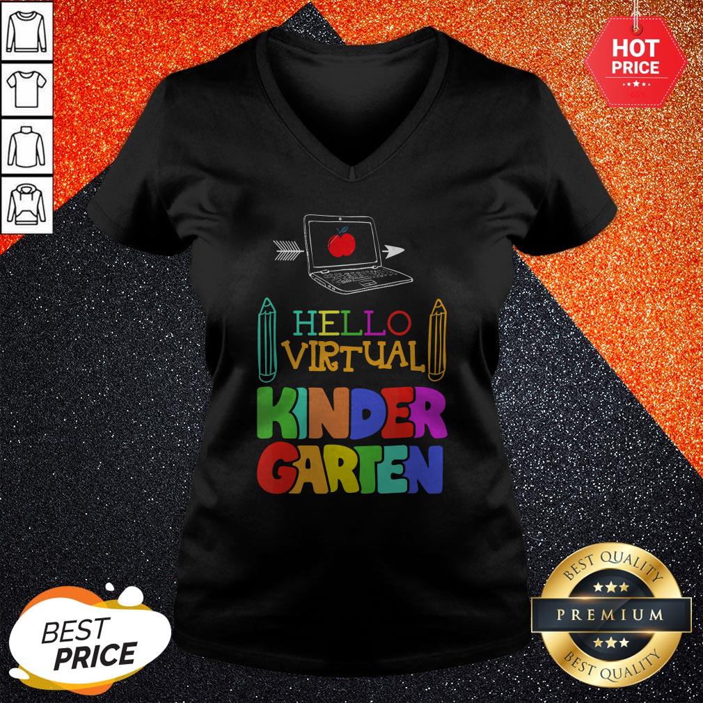 Hello Virtual Kindergarten Kids Teacher Shirt - Image 2