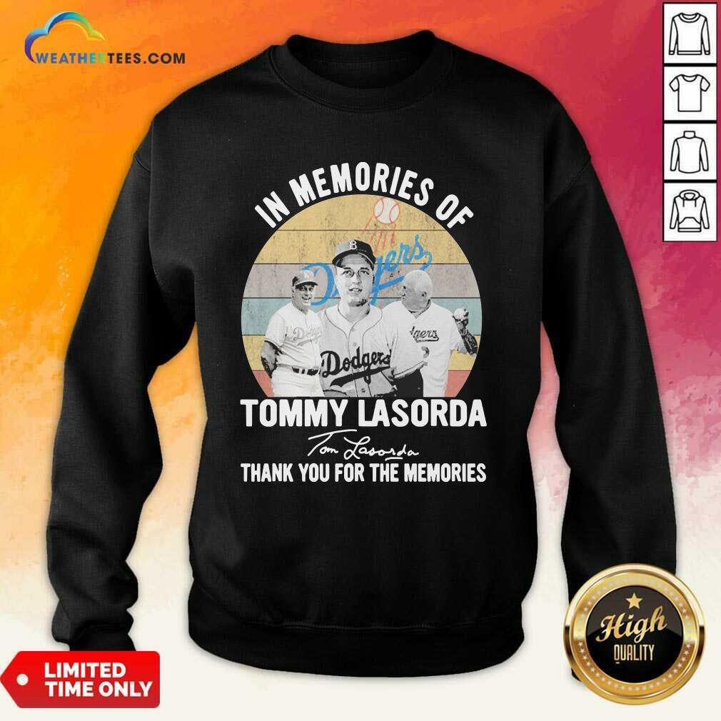 Honey In Memories Of Tommy Lasorda Thank You For The Memories Signatures Vintage Shirt - Image 3