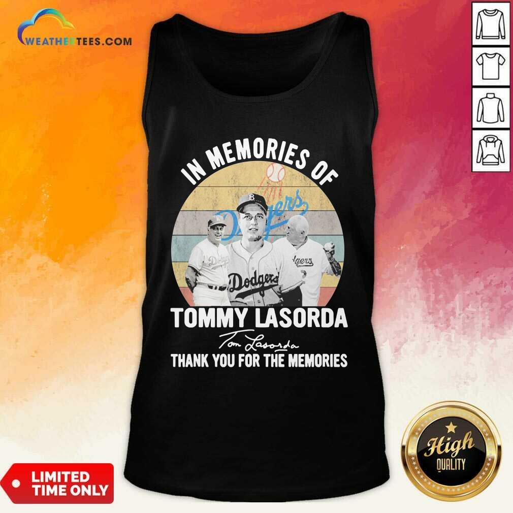 Honey In Memories Of Tommy Lasorda Thank You For The Memories Signatures Vintage Shirt - Image 4