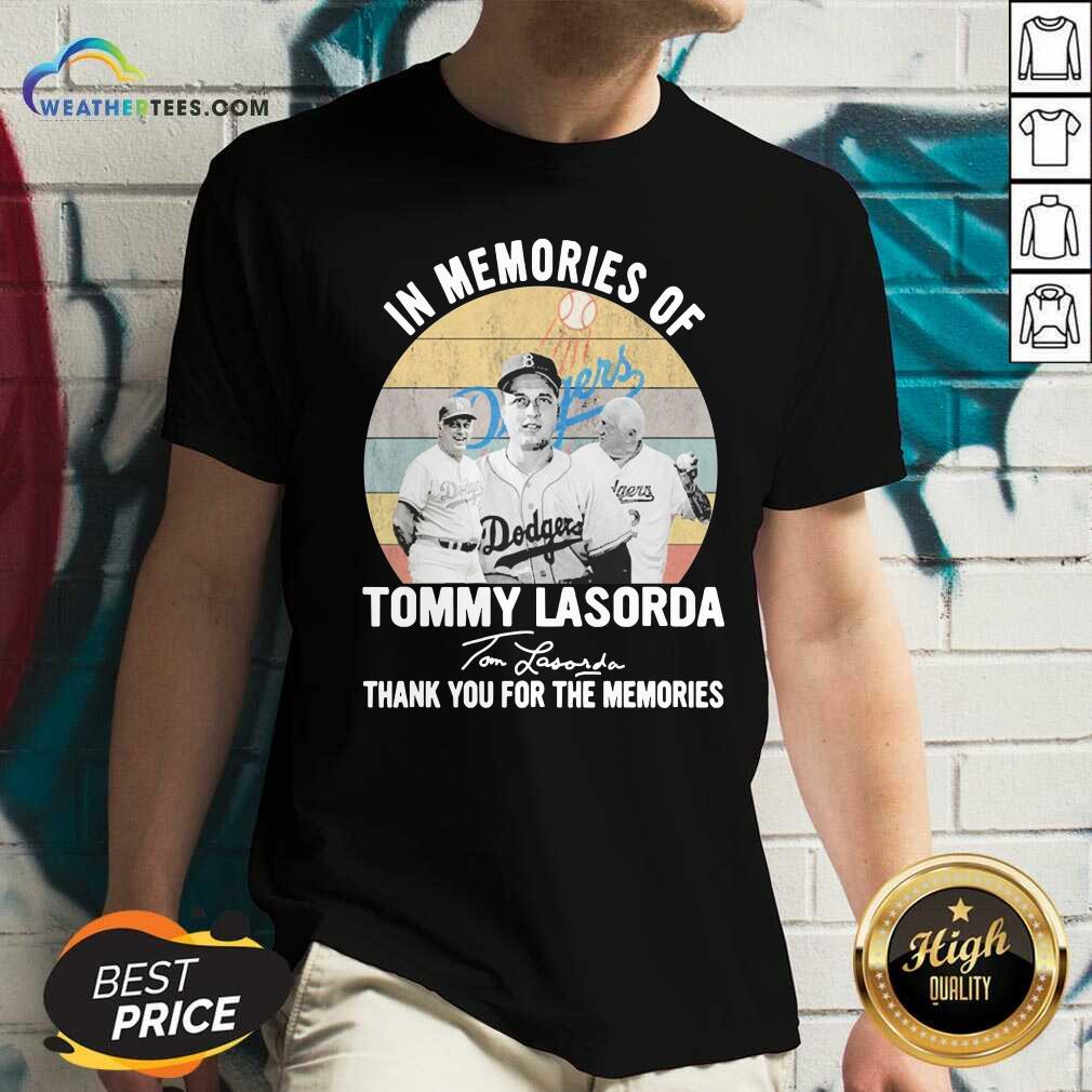 Honey In Memories Of Tommy Lasorda Thank You For The Memories Signatures Vintage Shirt - Image 2