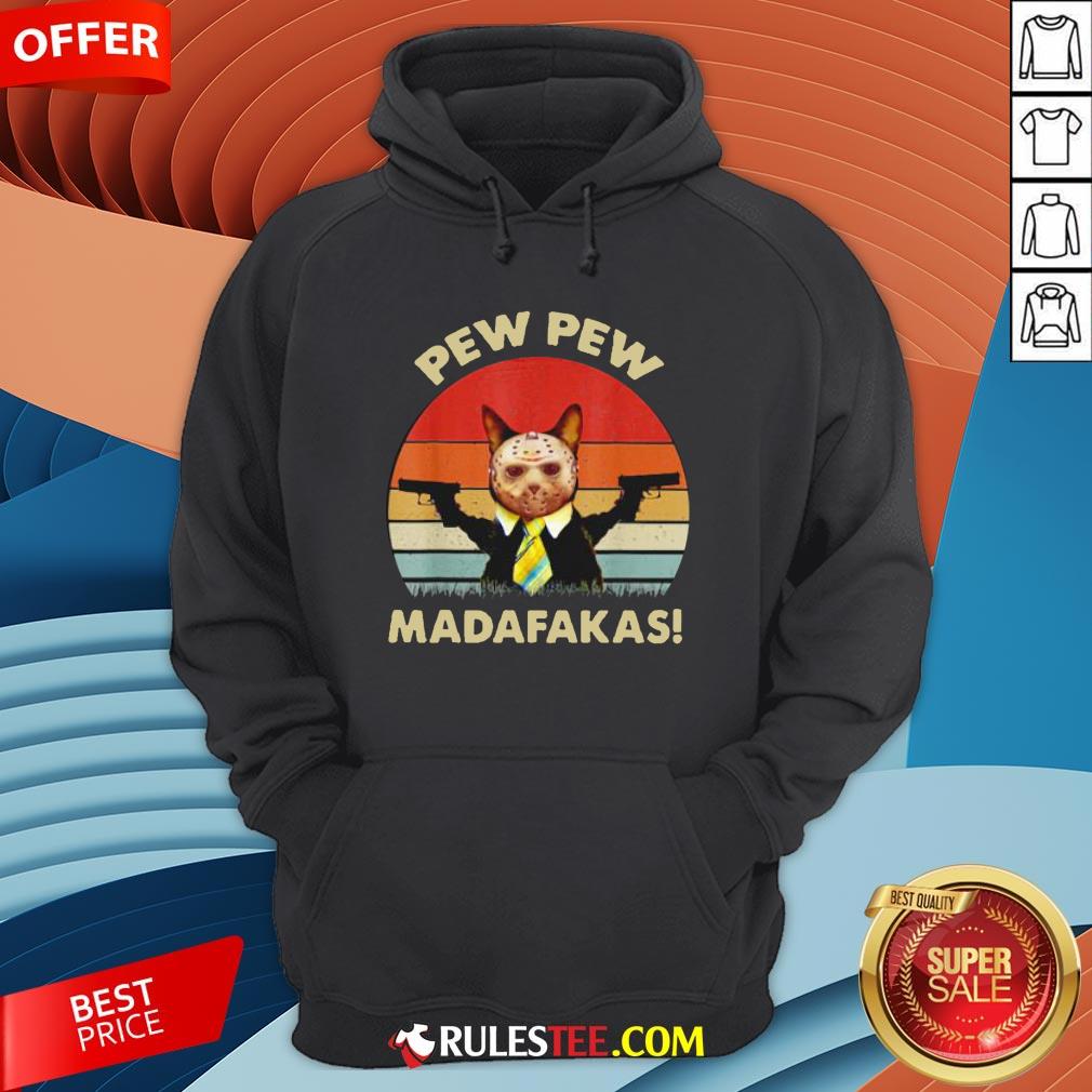 Cat Jason Voorhees Pew Pew Madafakas Vintage Retro Shirt - Image 3