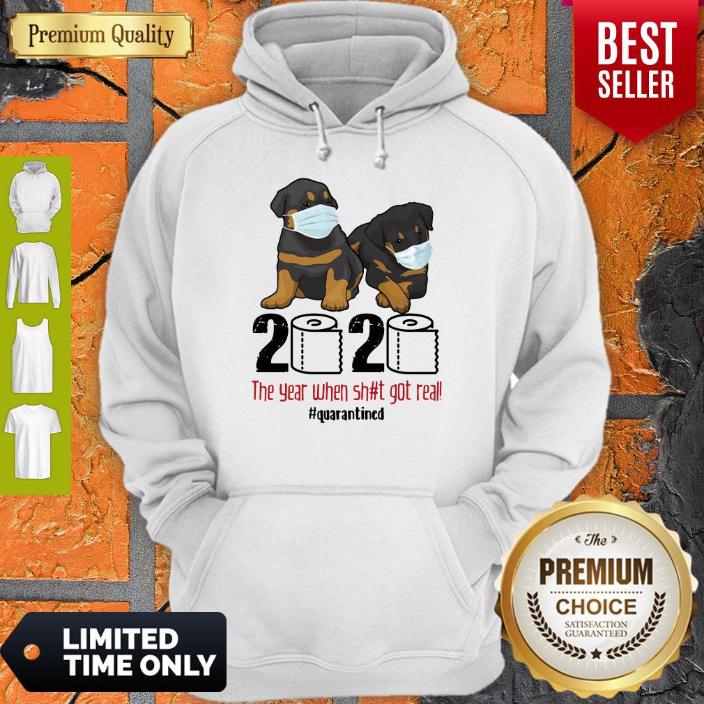 Top Rottweiler Face Mask 2020 The Year When Shit Got Real Quarantined Shirt - Image 4