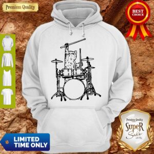 Alternative view of Drummer Cat Music Lover Musician Playing The Drums Shirt