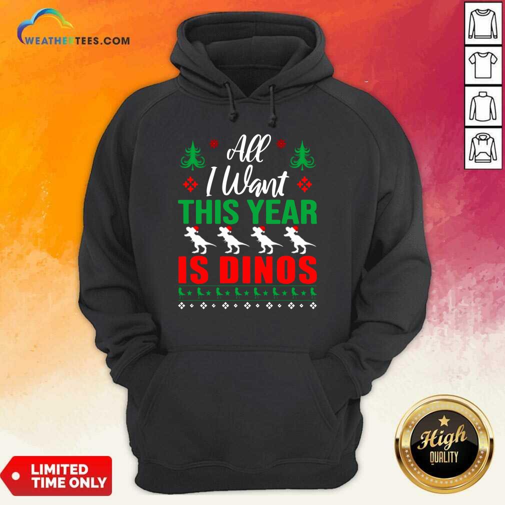 Awesome All I Want This Year Is Dinos Christmas Shirt - Image 5