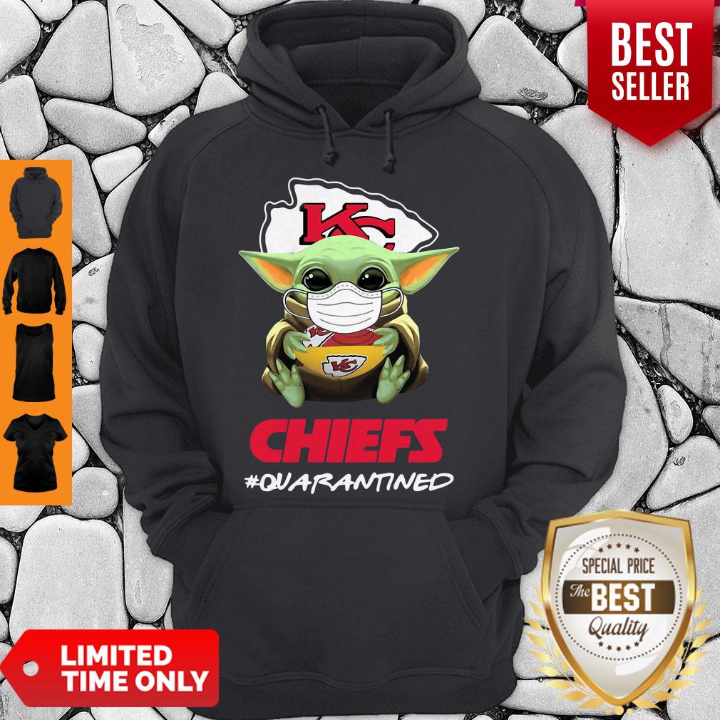 Official Baby Yoda Mask Kansas City Chiefs #Quarantined Coronavirus Shirt - Image 3