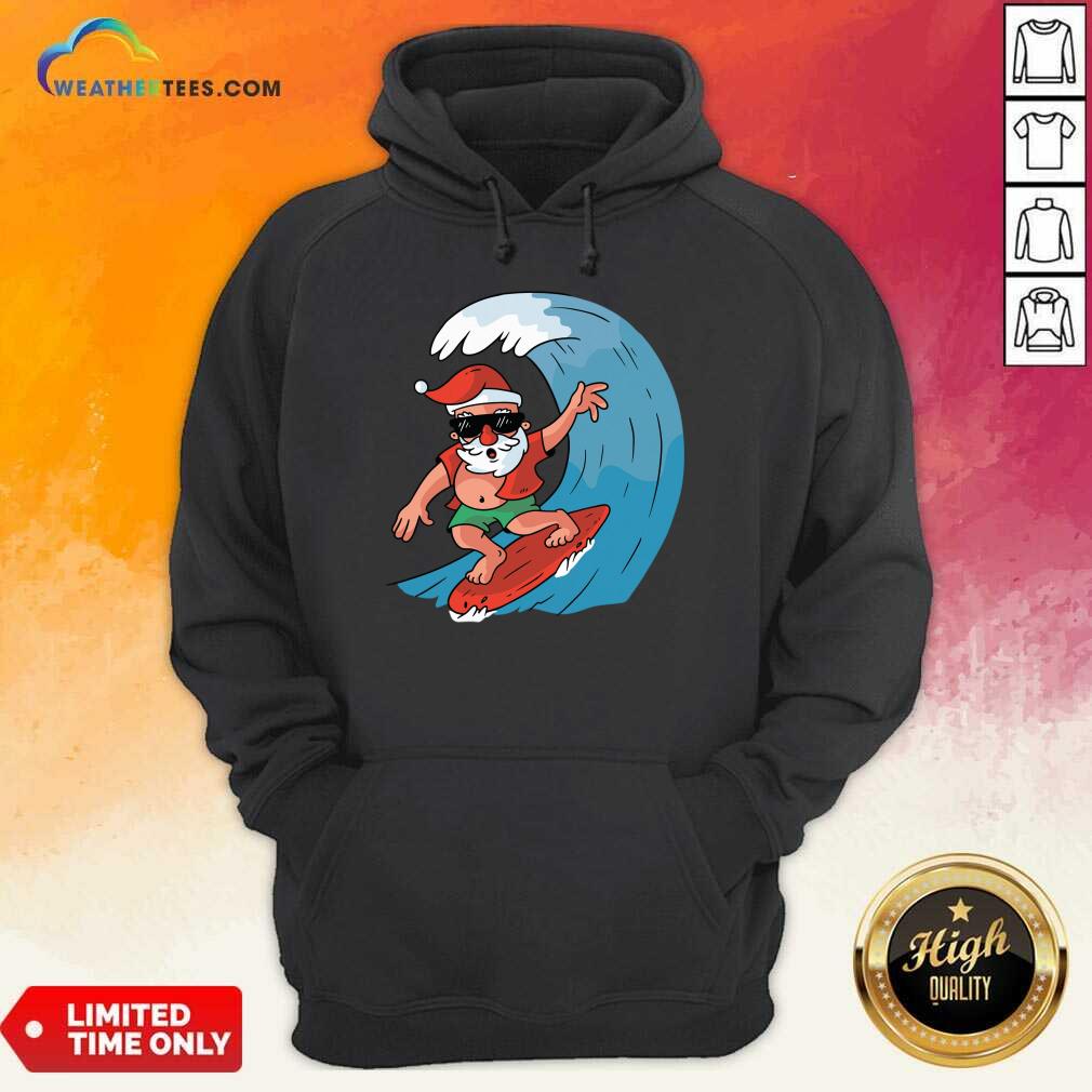 Premium Santa Surfing Christmas Shirt - Image 5