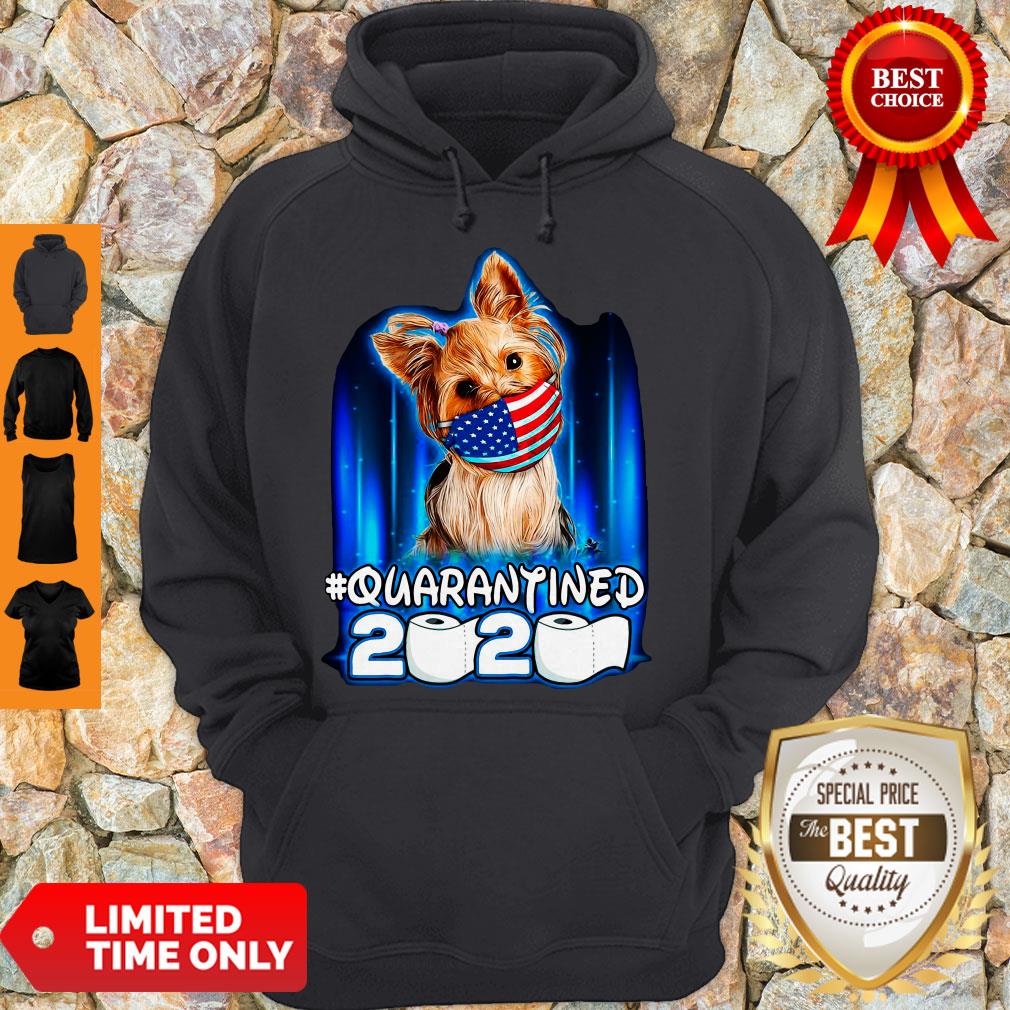 Funny Yorkshire Terrier Face Mask American Flag Quarantined 2020 Toilet Paper Shirt - Image 5