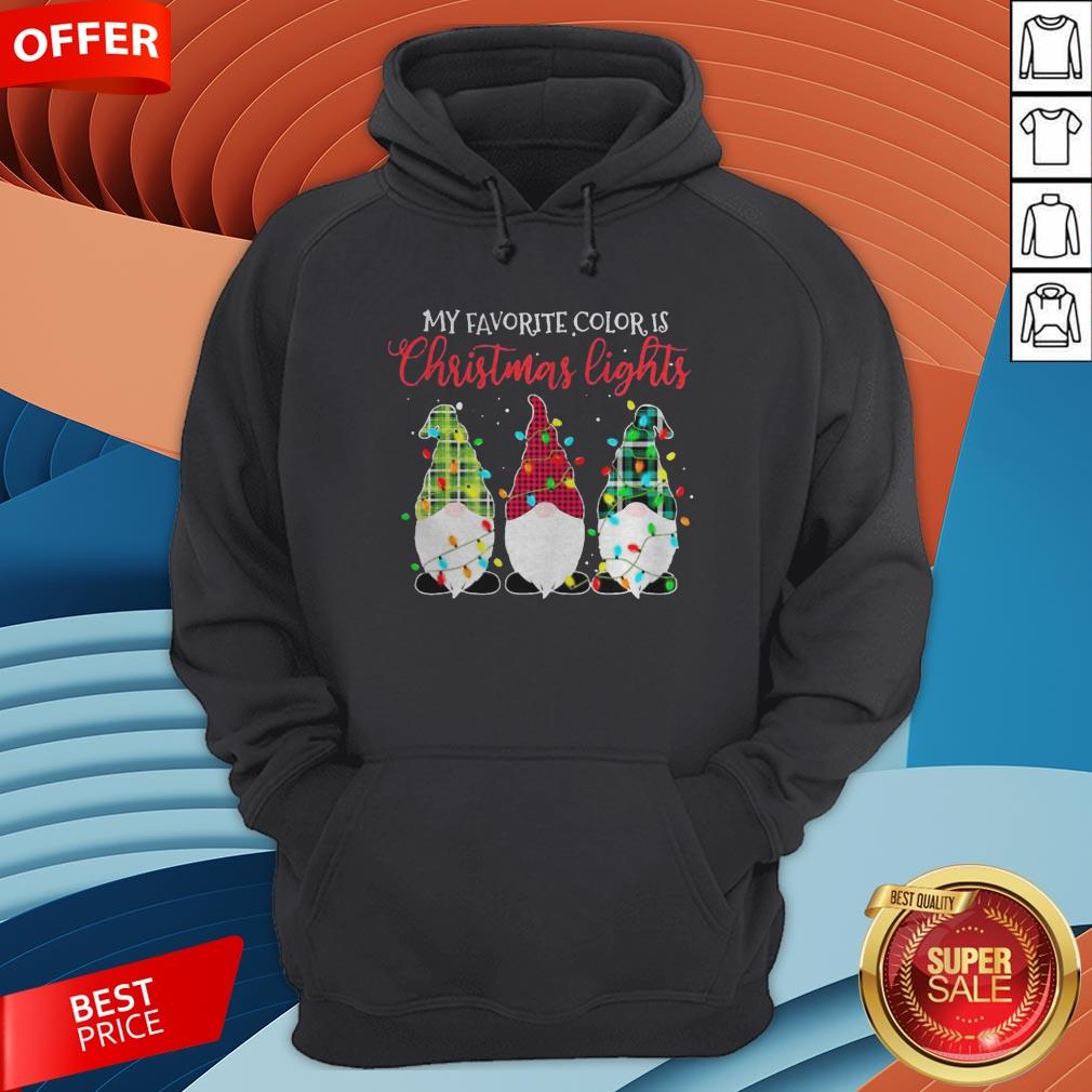 Gnomes My Favorite Color Is Christmas Lights Shirt - Image 4