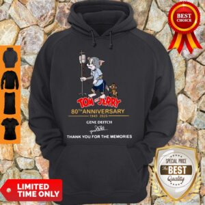 Alternative view of Official Tom And Jerry 80th Anniversary 1940 2020 Gene Deitch Thank You For The Memories Signature Shirt