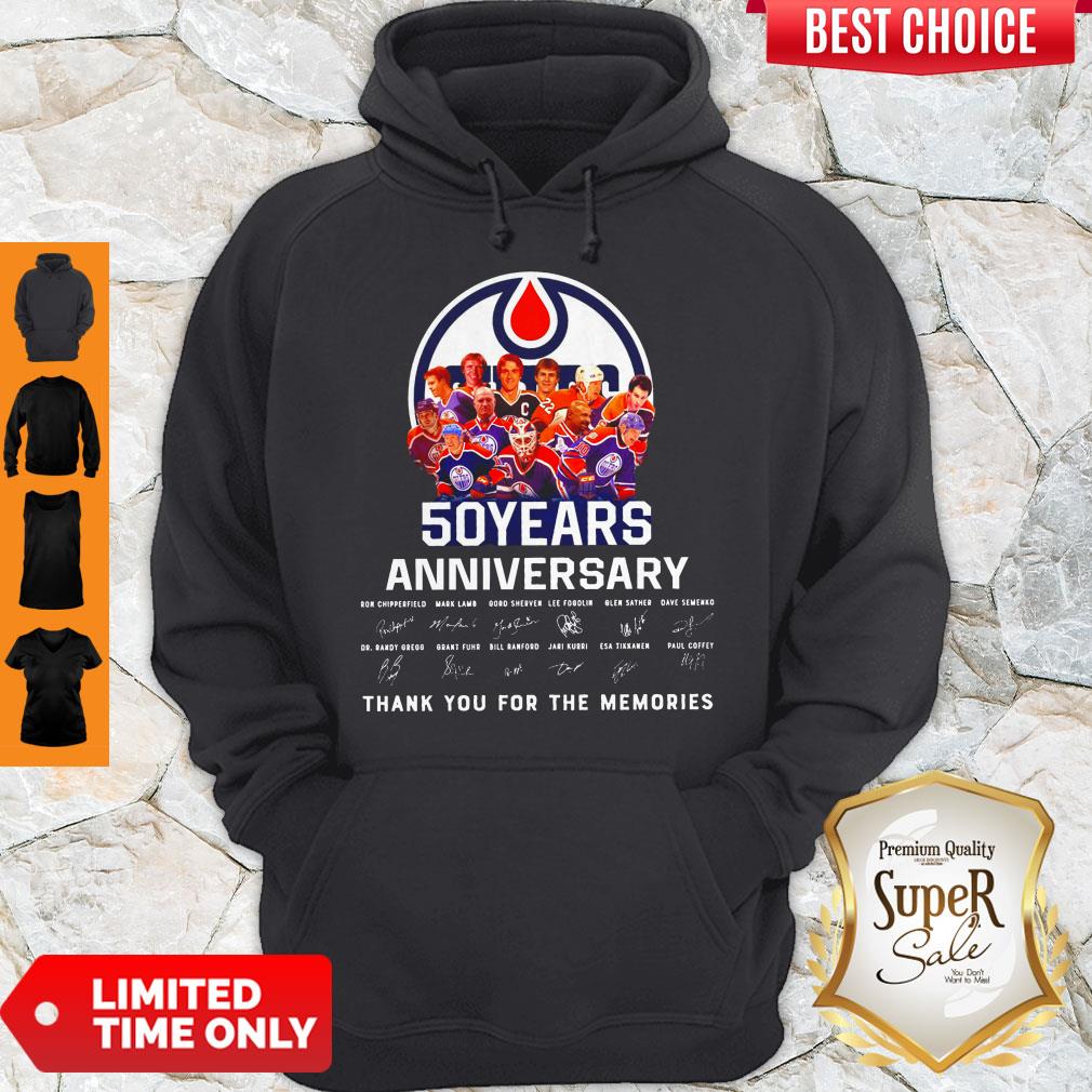 Edmonton Oilers 50 Years Anniversary Signature Shirt - Image 2