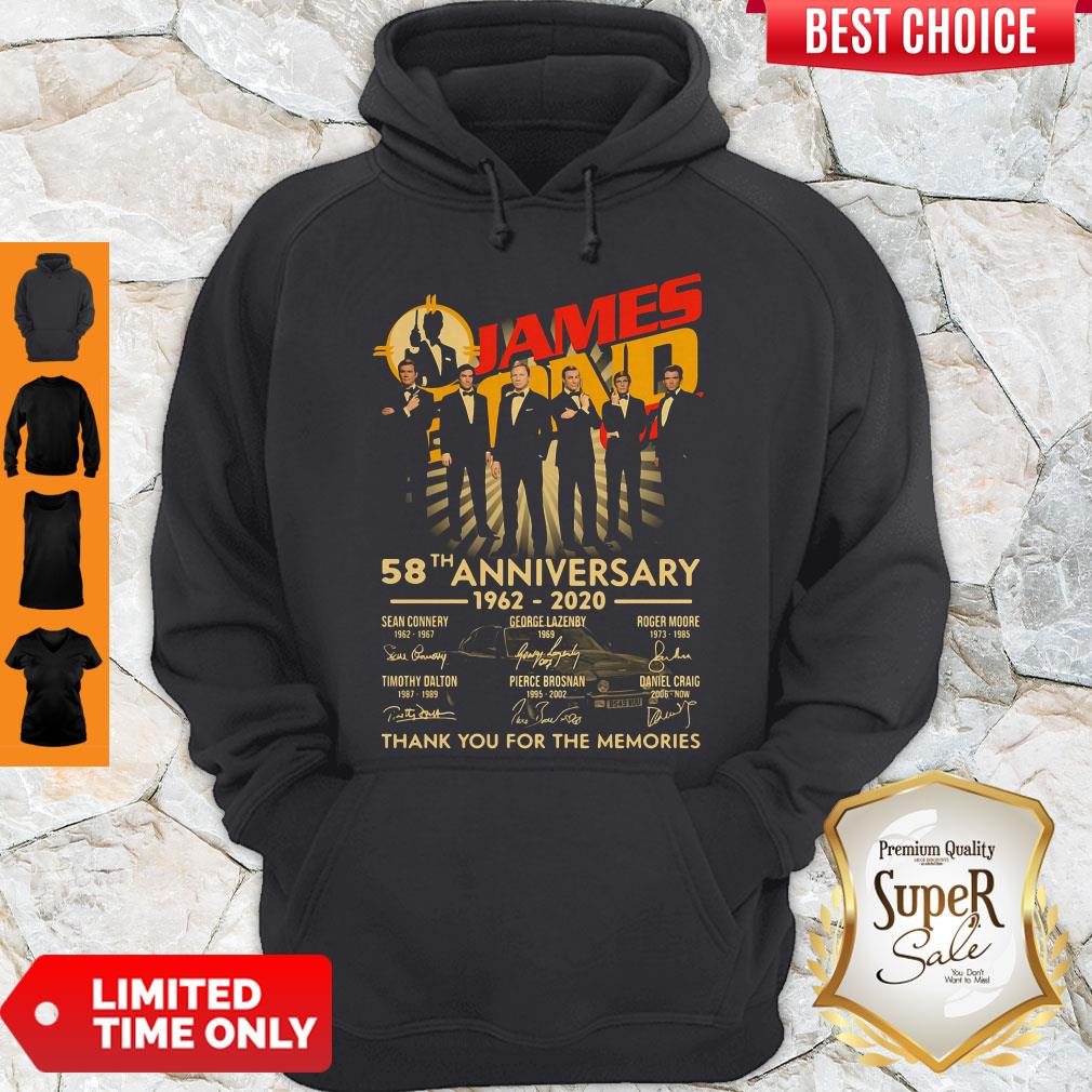 James Bond 007 58th Anniversary 1962-2020 Thank You For The Memories Signatures Shirt - Image 2