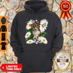 Alternative view of Official Tricolour Border Collie Daisy Flower Classic Shirt