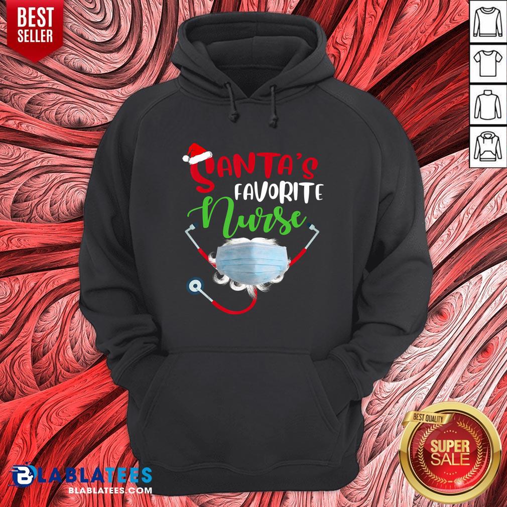 Santa’s Favorite Nurse Mask Quarantine Christmas 2020 Shirt - Image 4