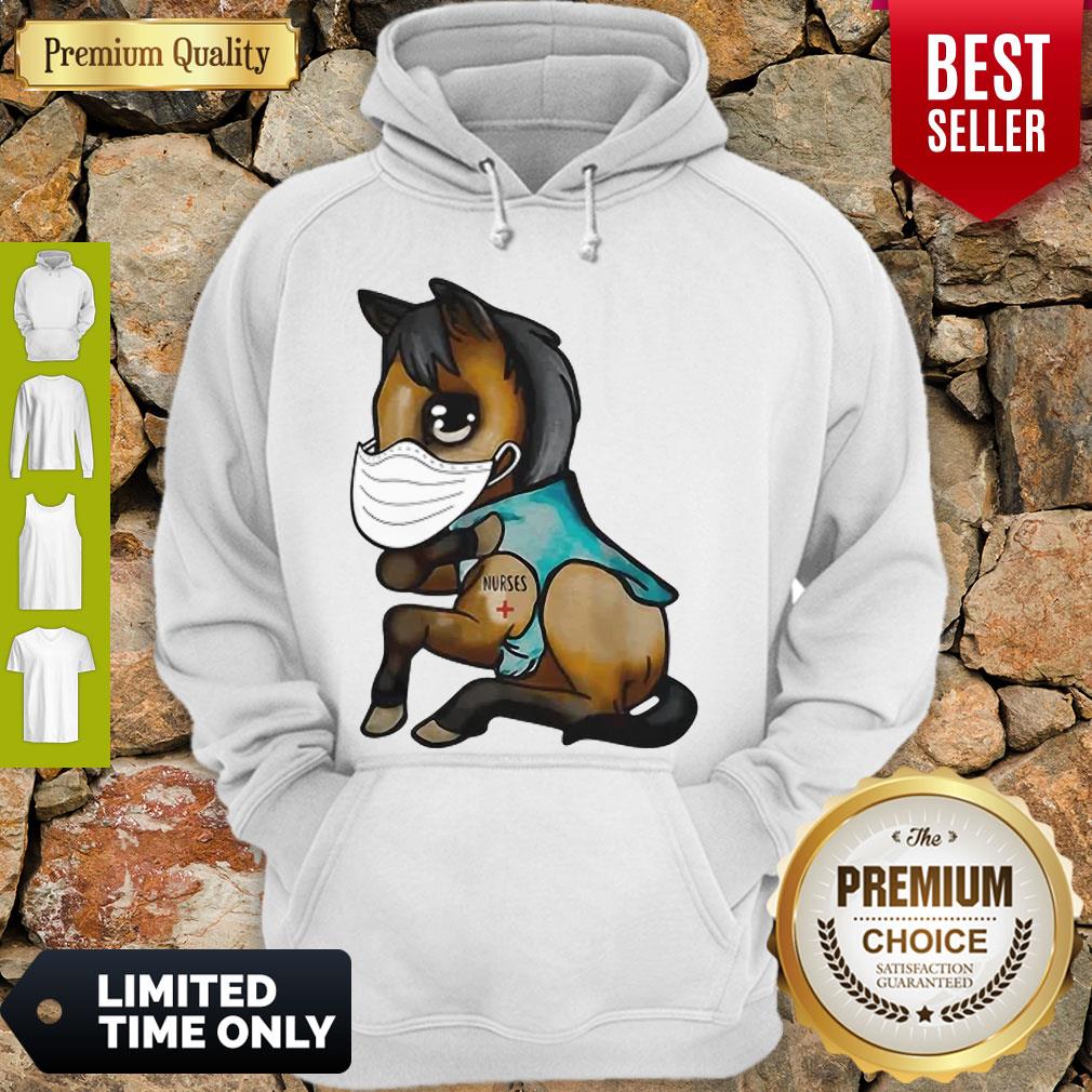 Good Horse Mask Nurse Tattoos Coronavirus Shirt - Image 2