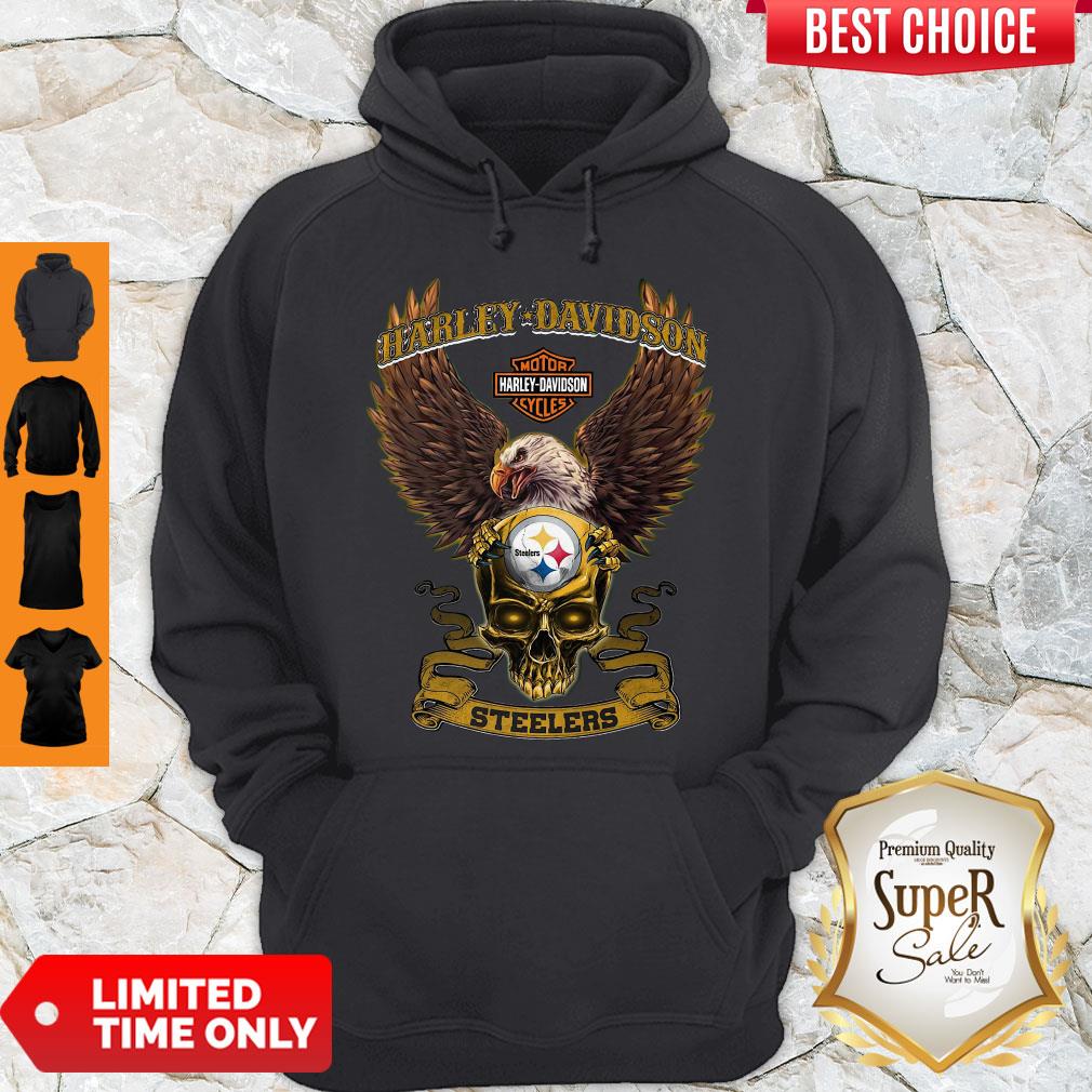 Pro Eagle Skull Harley-Davidson Pittsburgh Steelers Shirt - Image 5