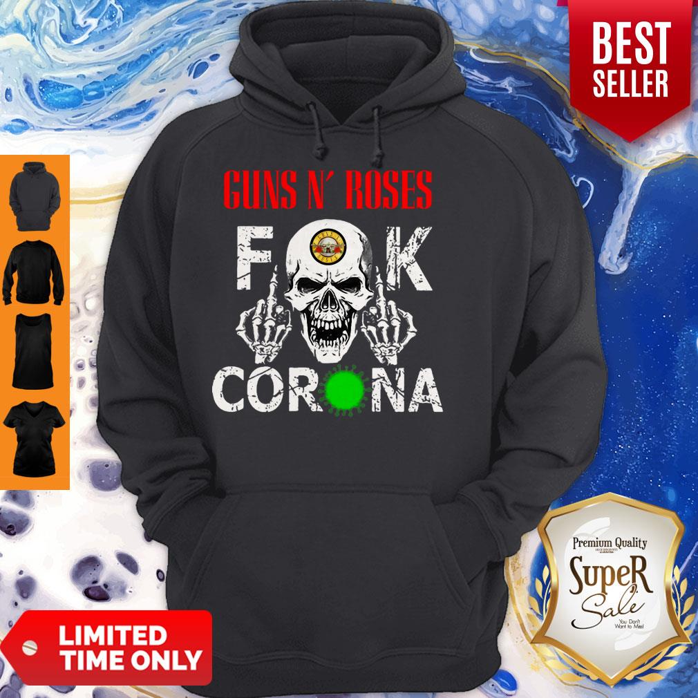 Funny Gun N’ Roses Fuck Coronavirus Version Skull Shirt - Image 4
