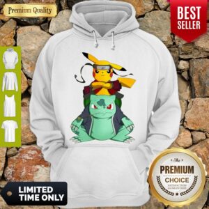 Alternative view of Pretty Pikachu Bulbasaur Pokemon Naruto Parody Shirt