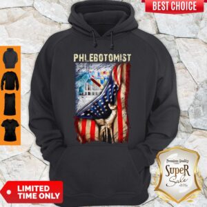 Alternative view of Good American Flag Vaccine Phlebotomist Shirt